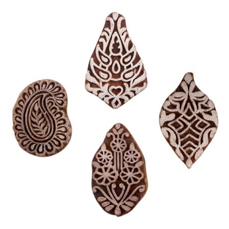 Set of 4 Piece New Mix Wooden Printing Blocks